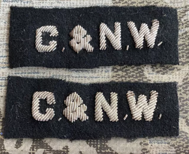 Chicago & North Western Railroad (C&Nw) Silver Bullion Cloth Lapel Emblems