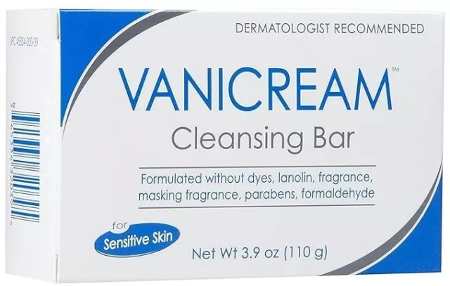 Vanicream Cleansing Bar Sensitive Skin Paraben Free Fragrance Free 3.9 oz 6 Pack