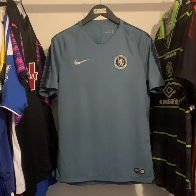 Chelsea 2018/19 Nike Football Training Shirt Reflective Light Blue Medium