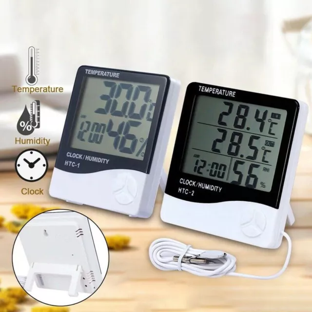 Clock Weather Station Hygrometer Humidity Meter Thermometer Temperature Meter