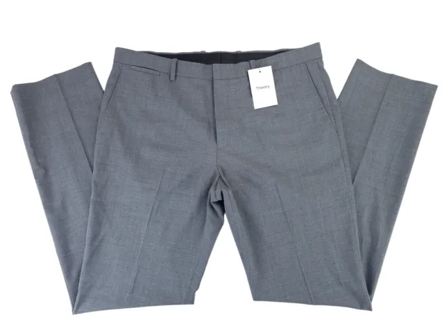 Theory Japan Marlo New Tailor Gray Virgin Wool Blend Dress Pants Mens 36 (37x34)