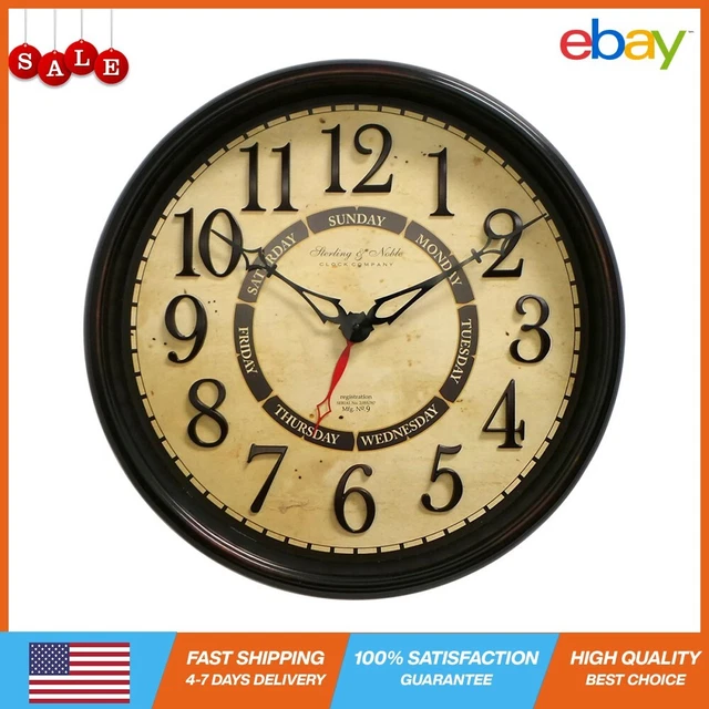20 INCH CALENDAR Analog Wall Clock Quartz Movement Day Week Arabic