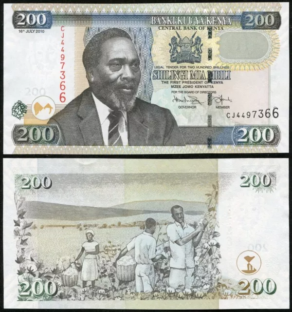Kenya - 200 Shillings 2010 UNC P. 49e Lemberg-Zp