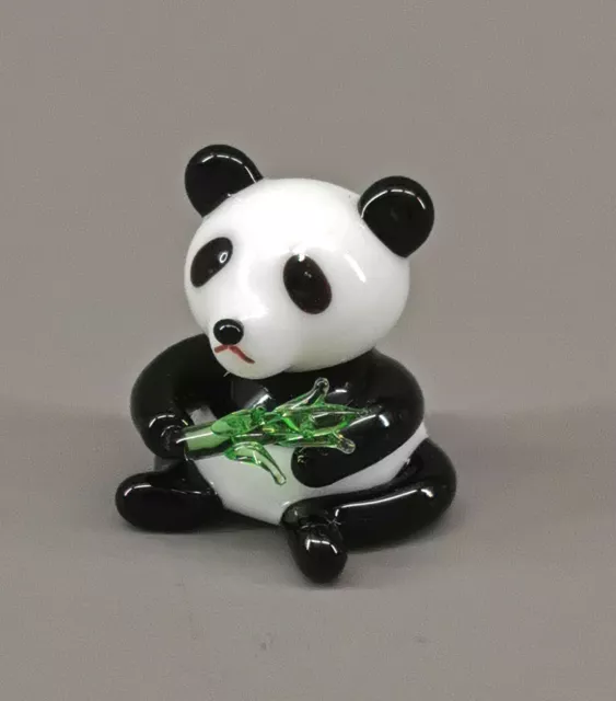 9912008 Mini Vidrio Figura Panda-Bär Artesanía H2, 5cm