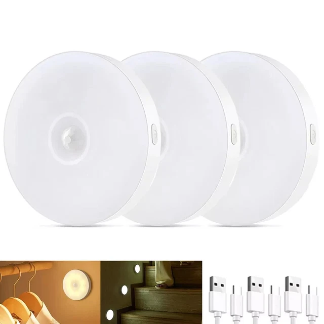 3X 2IN1 LED Motion Sensor Detection Night Lights Stick Cupboard