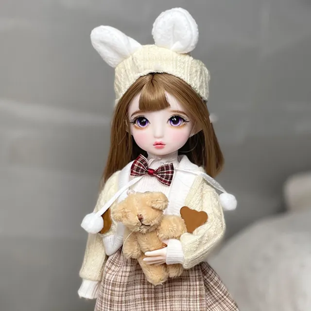 1/6 BJD Doll 30 Cm Dolls 12" Female Body with Full Outfit Gift for Girls DIY Toy