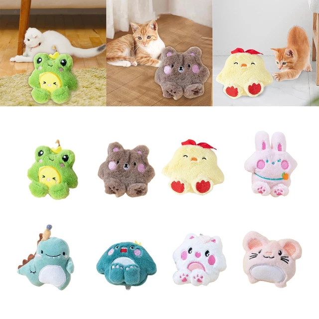 Jouet portable en peluche pour chat avec herbe à chat, oreiller drôle de coup