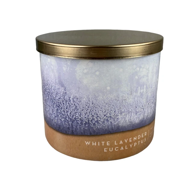 Bath & Body Works, White Barn WHITE LAVENDER EUCALYPTUS 3-Wick Candle 14.5 oz