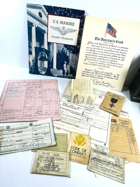 WW2 Military Ephemera EARL WINGATE paperwork cards harper Kansas KS