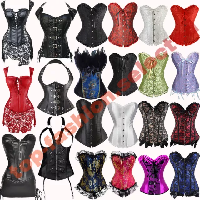 Sexy Women Waist Training Bustier Corset Basque lingerie Boned Lace up Plus Size