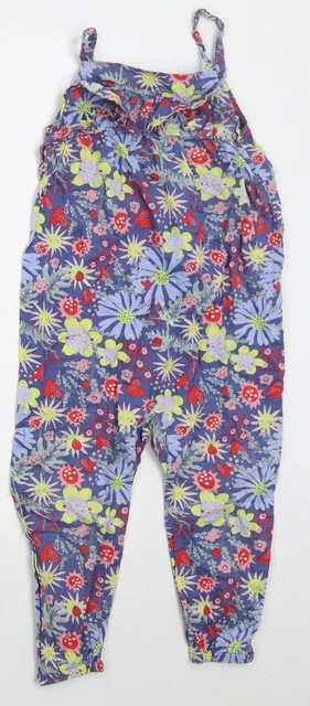 Tuta unica in cotone floreale blu H&M bambina taglia 3 anni con bottone