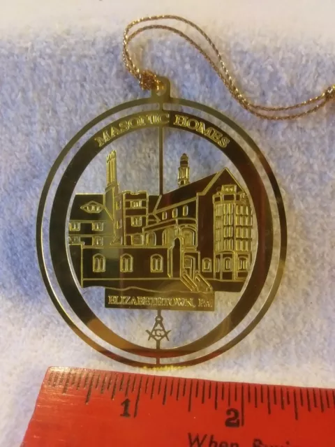 Gold Tone Metal Ornament MASONIC HOMES Elizabethtown PA