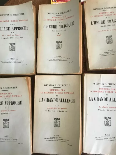 Memoires de guerre 6 tomes 1919-1941 W. Churchill