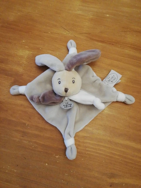 Doudou Et Compagnie La Grande Récré Lapin Plat Carré Marron Beige blanc