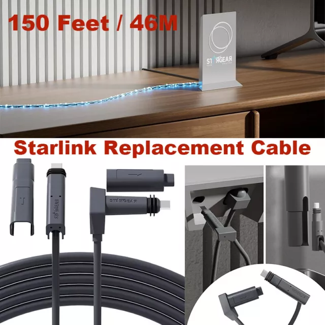 150Ft /46m For Starlink Rectangular Satellite V2 Dish Internet Cable Replacement