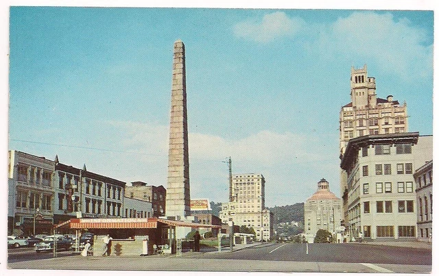 ASHEVILLE NC Postcard PACK SQUARE Broadway/Biltmore & Patton Ave. NORTH CAROLINA