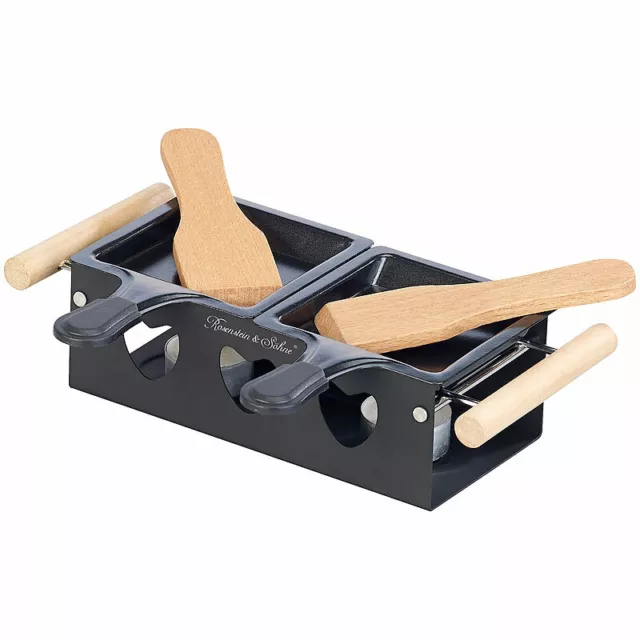 Teelicht-Raclette für 2 Personen, mit Schabern und Teelichtern