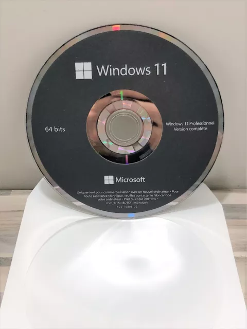 DVD Microsoft Windows 11 Pro 64-Bits langue française (aucune licence)