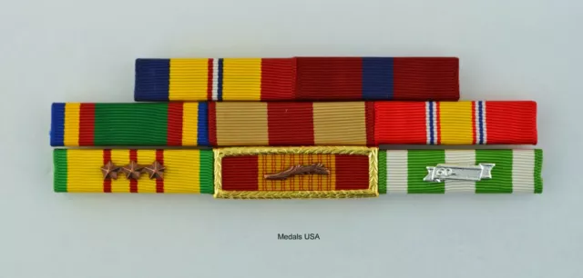 VIETNAM WAR MARINE CORPS MOUNTED 8 RIBBON BAR - made in USA - USMC