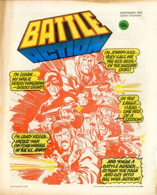 Battle Action Sep 9 1978 VG/FN 5.0 Stock Image Low Grade