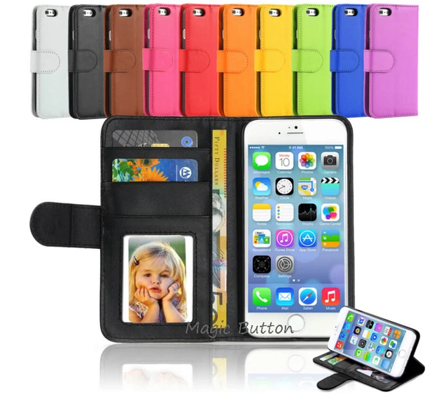 Premium Flip Wallet Case PU Leather Card Slot Cover For iPhone 8 Plus 6s 7 Plus
