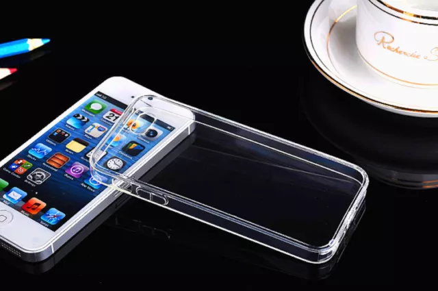 Silikon Tasche  f iPhone 5 Handy Schutz Dünn Ultra Slim Displayschutzfolie Hülle