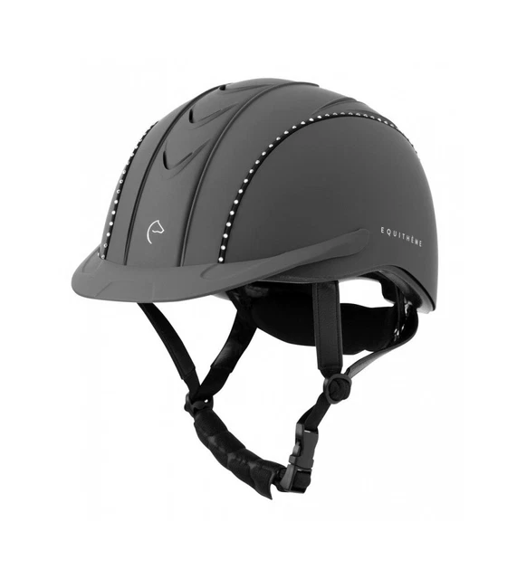 Reithelm COMPET CRISTAL EquiTheme schwarz/weiße Strasssteine