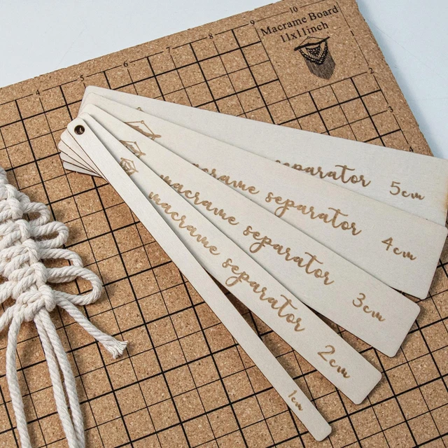 5x Holz Makramee Trenner Werkzeug Raum Makramee Knoten gewebt Wandteppich