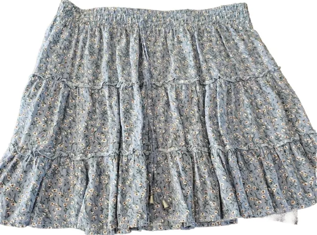 Allegra K Women's Floral Pleated Skirt Ruffle High Waist Summer Mini Skirt