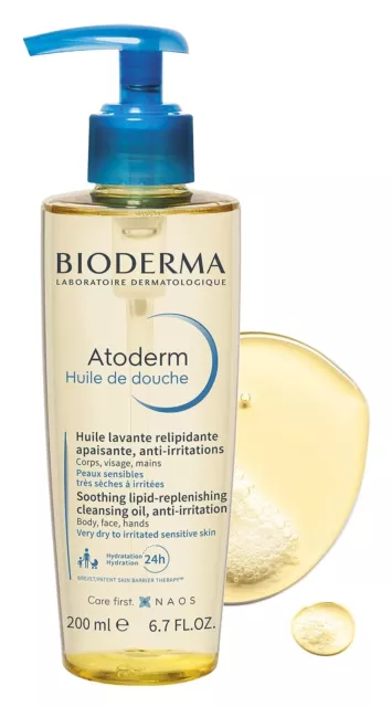 BIODERMA Atoderm Huile De Douche Démaquillage Pour Corps, Visage & Mains 200ml