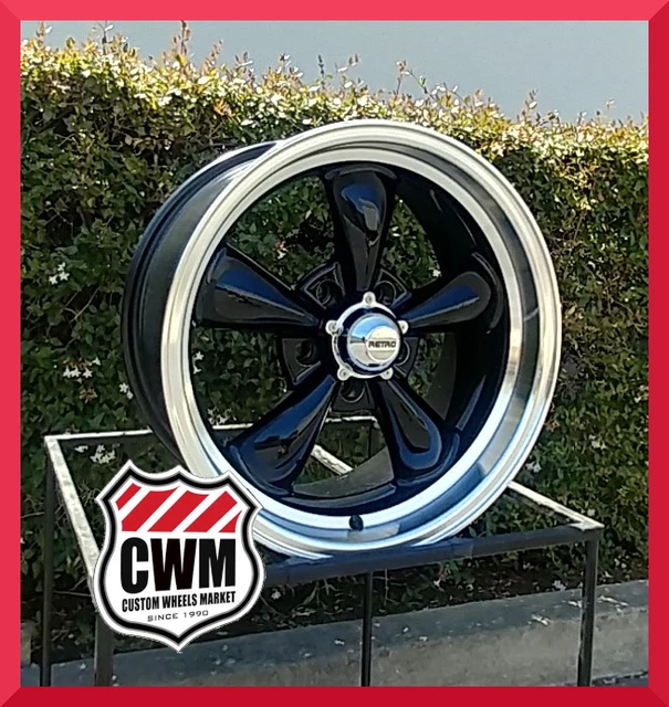18X8 INCH BLACK wheels rims torq style mag fits 67-92 Camaro Chevelle ...