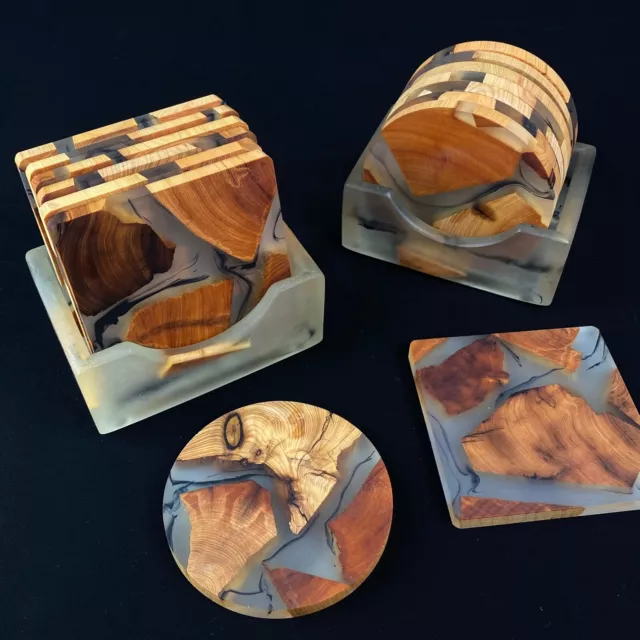 Wooden Coasters | Resin Epoxy Coasters | Round Coasters | Square Coasters