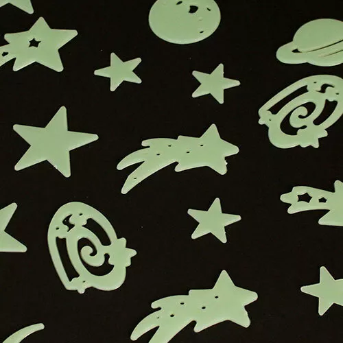 Assortito Glow In The Dark Stick-On Galaxy Stars And Moon forme di plastica - Confezione o
