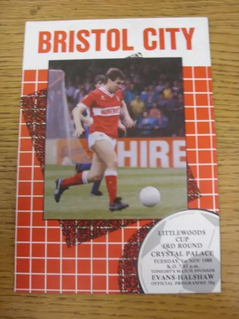 01/11/1988 Bristol City v Crystal Palace [Football League Cup] . Item in very go