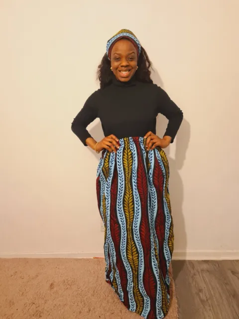 Ankara skirt African print long skirt maxi skirt with pockets + FREE HEAD WRAP
