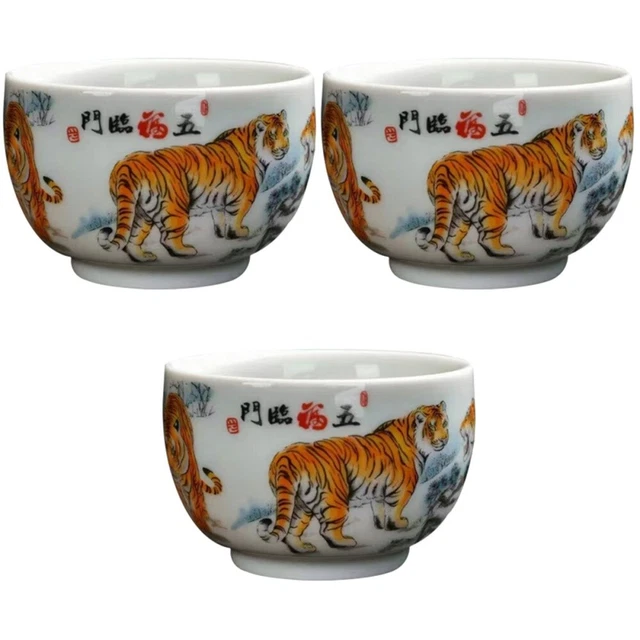 3 tazas de té de hojas pintadas a mano taza de té taza de té de cerámica taza de té para oficina de salón de té