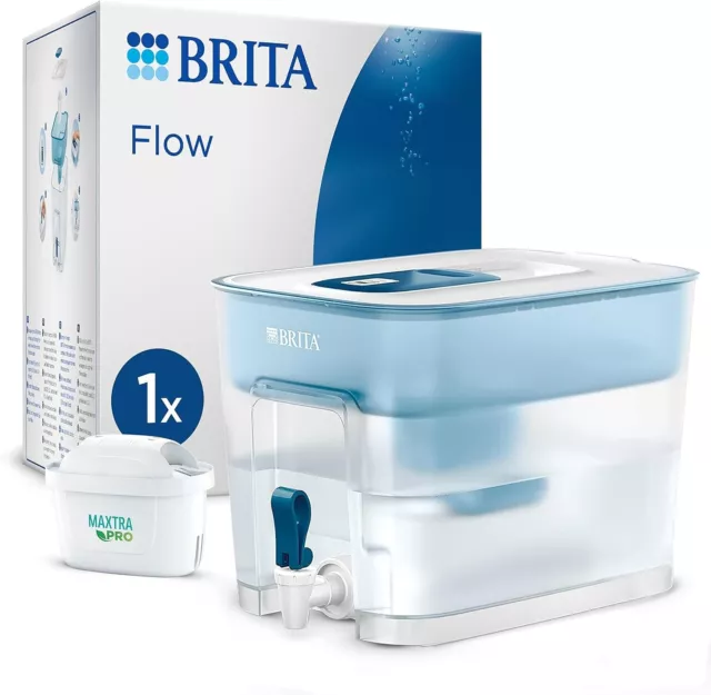 BRITA Flow XXL Filtro de Agua Tanque Jarra 8.2L + 1 Maxtra Pro Grande Nevera