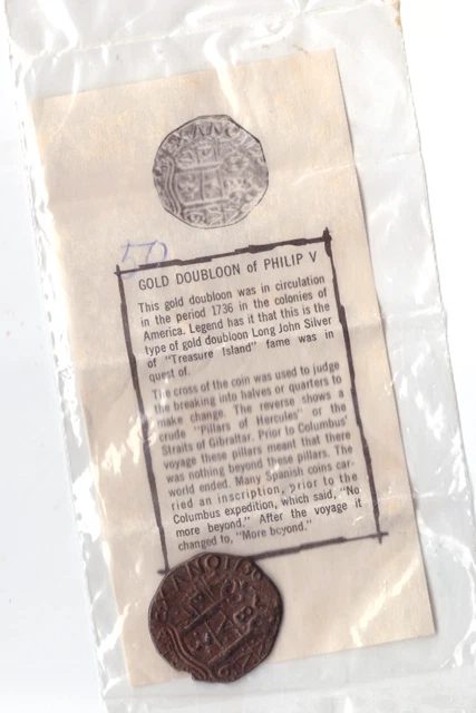 Replica of a Gold Doubloon in original plastic with description