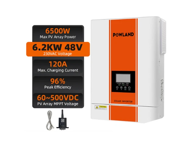 Onduleur hybride solaire 6,2 kw 48V DC à 230V AC, contrôleur de Charge solaire MPPT 120a intégré, onde sinusoïdale Pure, adapté au Lithium  13