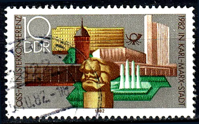 Deutschland DDR gestempelt Architektur Karl Marx Denkmal Minister Konferenz /286