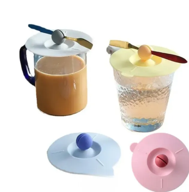 Silicone Cup Cover Suction Magic Mug Dust Lid Cap Reusable For Drinks Gift