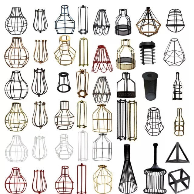 Lume Soffitto Paralume Metallo Gabbia Luci Ciondolo Parete Facile Montaggio Lampada da Sospensione