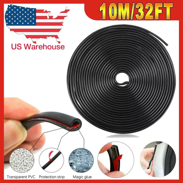 32ft U-Shape Car Door Edge Guard Molding Trim Rubber Edge Strip Seal Protector