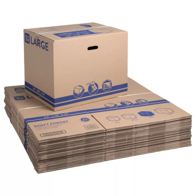 Large Recycled Moving Storage Boxes 24 in.  x 16 in.  x 19 in. Kraft 25 Count