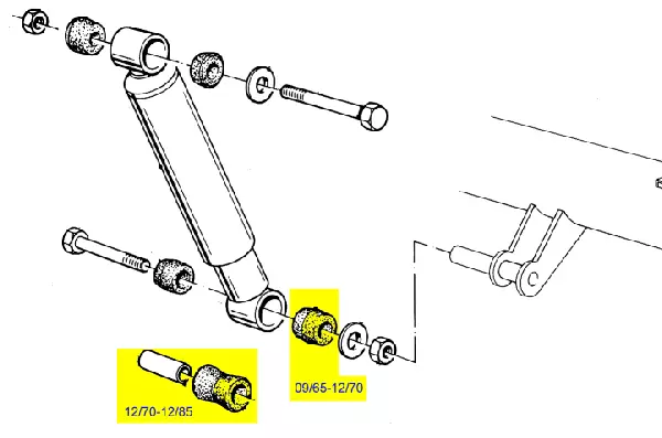 Hinterachs-Stossdämpfer Öldruck (langer Radstand = 3,0m) FORD Transit MK2