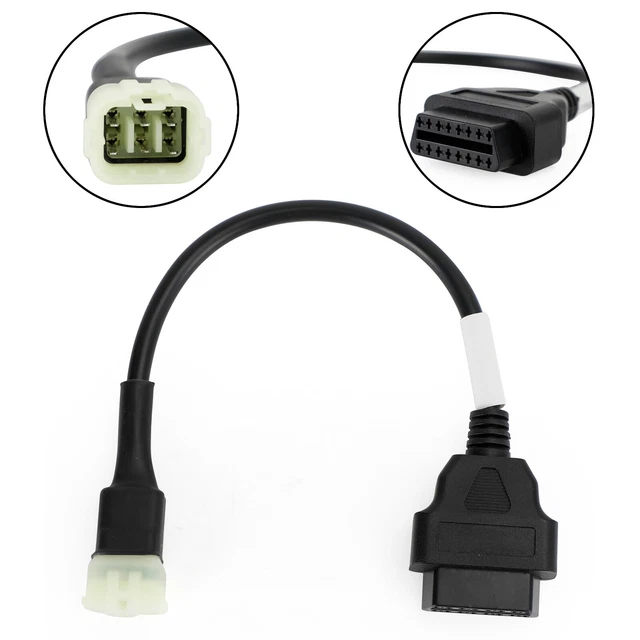 OBD2 6 Pin Diagnostic Plug Adapter Pour Kawasaki Motorcycle Scooter ATV Cable