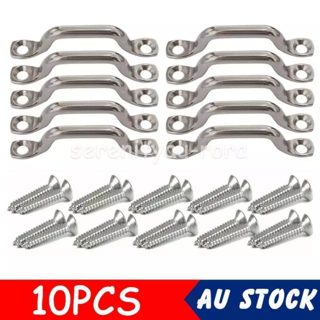 10x Stainless Steel Heavy Duty Lashing Ring Tie Down Strap Point Anchor Trailer