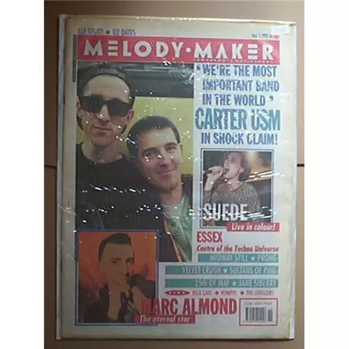 Carter Usm Melody Maker Magazine May 9 1992 - Carter Usm Cover With More Inside