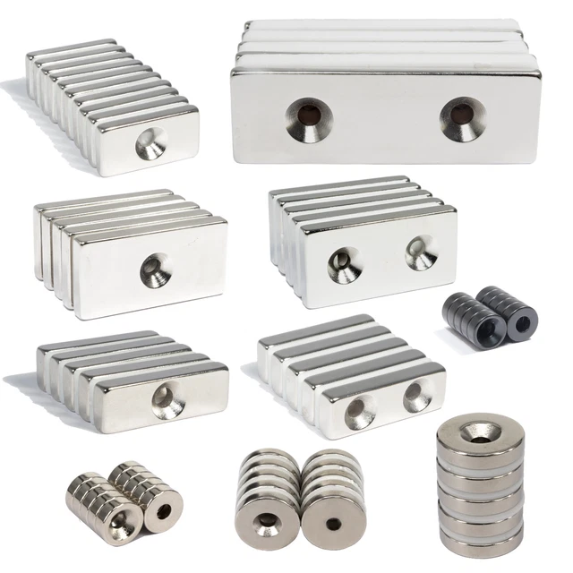 5x Neodym-Magnet 15x3 Mm Mit Senkung – 3,42 Kg Zugkraft, M3 Senkkopfschrauben Inkl., Zum Anschrauben