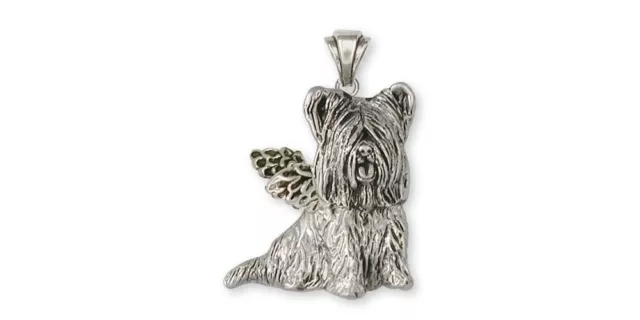 Skye Terrier Angel Pendant Jewelry Sterling Silver Handmade Dog Pendant SKY3-AP